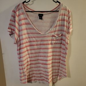 Size 2 Torrid pink stripped tee